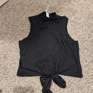 lululemon athletica Black Speckled Tie-Front Tank Top